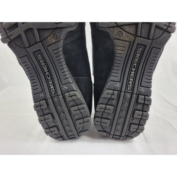 Skechers Bikers Zappiest Suede Zipper Shoes Sneakers Womens Size 6 Black 49590 - Picture 11 of 12